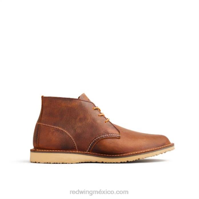 cobreRed Wing heritage - bota de 6 pulgadas para hombre estilo 3311 weekender chelsea en cuero áspero y resistente 80P0178