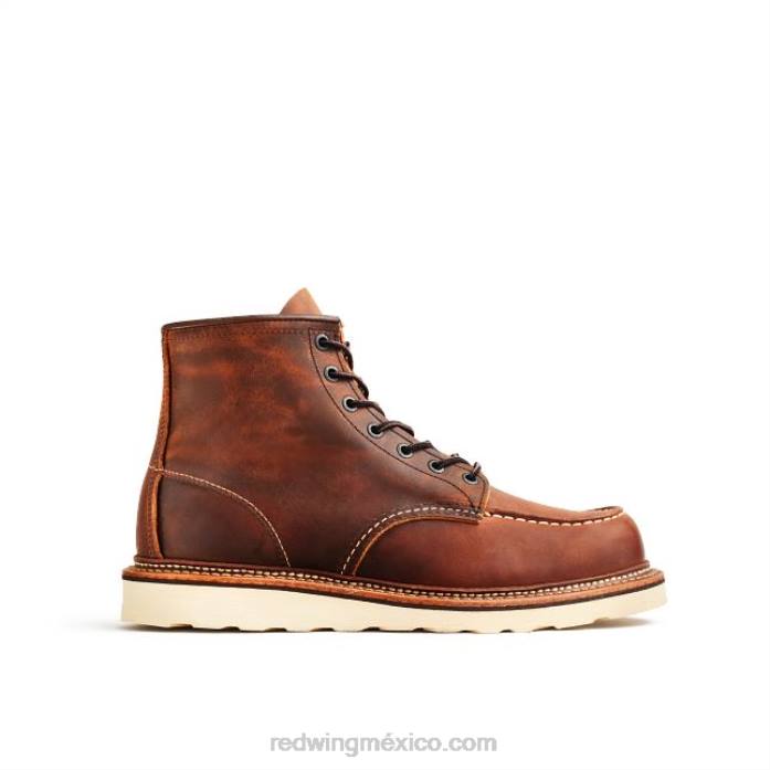 cobreRed Wing heritage - bota de 6 pulgadas estilo mocasín clásico 875 para hombre en cuero heredado 80P0172