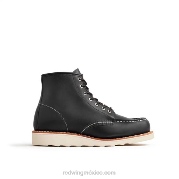 negroRed Wing heritage - estilo 3428 botas cortas mocasines clásicas de 6 pulgadas para mujer en cuero áspero y resistente 80P0188