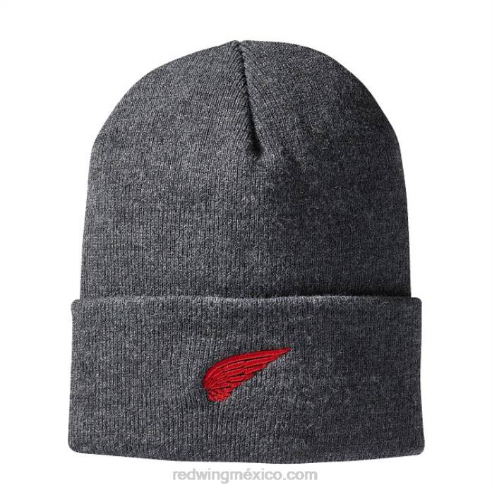 carbónRed Wing gorro tejido con logo de cuero estilo 97439 gorro reloj de punto unisex 80P0277