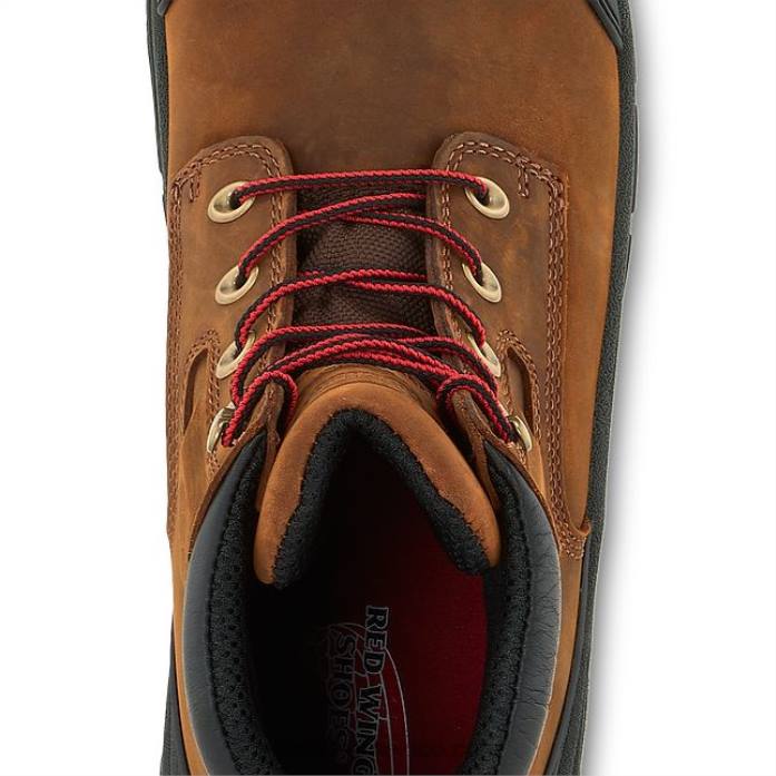 marrónRed Wing trabajo - estilo 4436 supersole para hombre de 11 pulgadas resistente al agua con punta de seguridad metguard bota sin cordones 80P0120