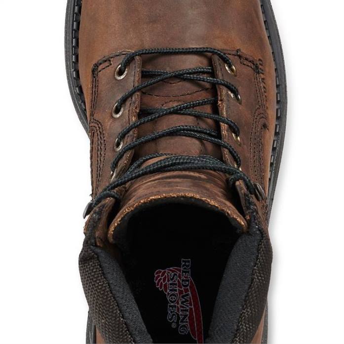 marrónRed Wing trabajo - estilo 604 supersole 2.0 bota de punta blanda impermeable para hombre de 6 pulgadas 80P070